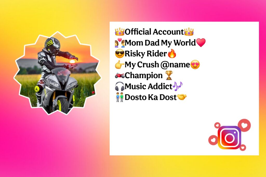 Stylish Instagram Bio For Bike Riders