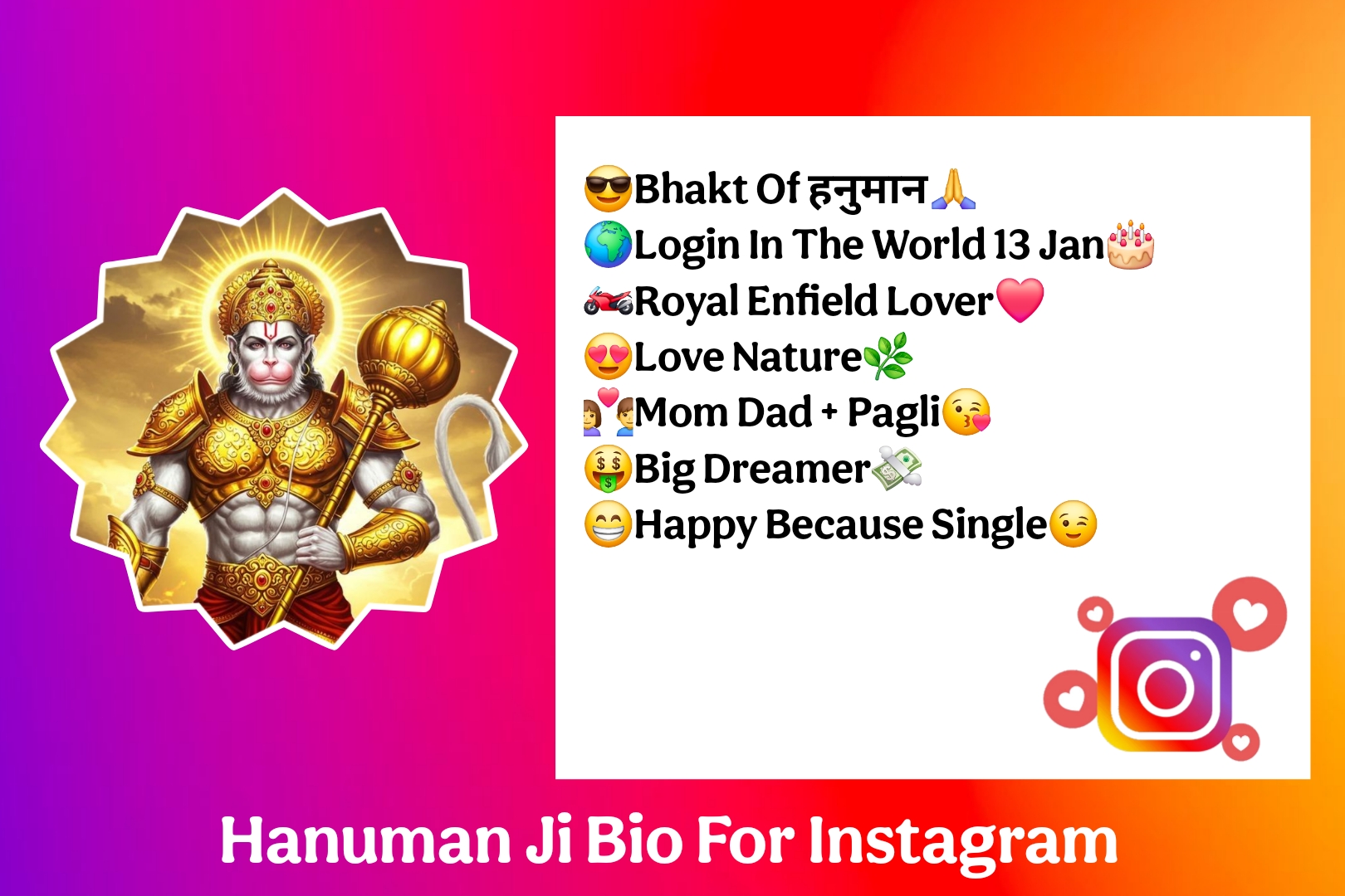 Hanuman Ji Bio For Instagram